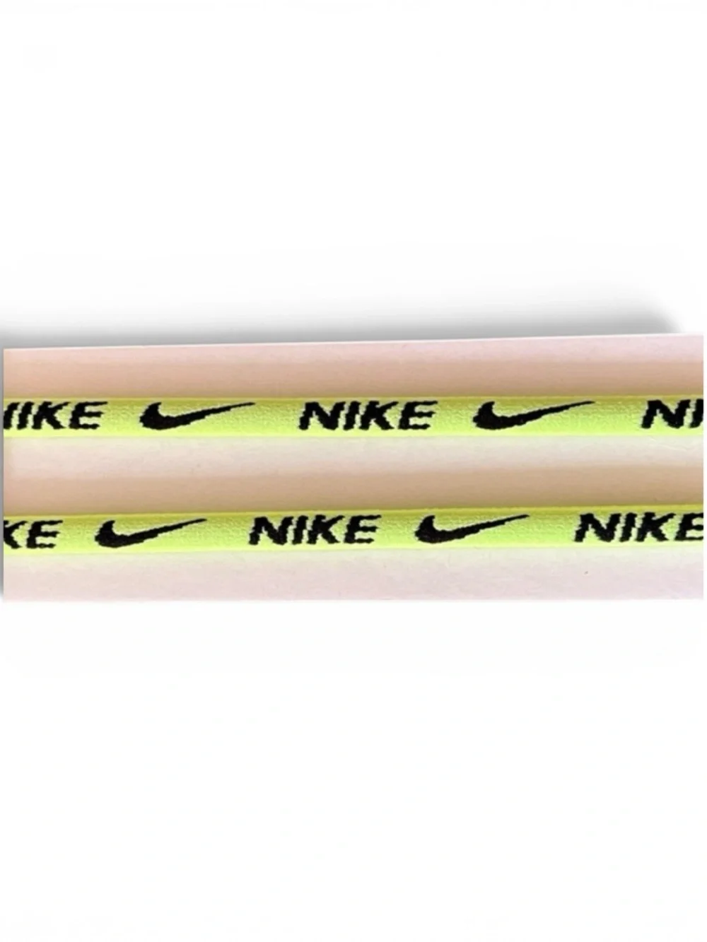 NIKE Women’s Skinny Headband – Neon Volt Script, Stretchy No‑Slip Fit – NWT